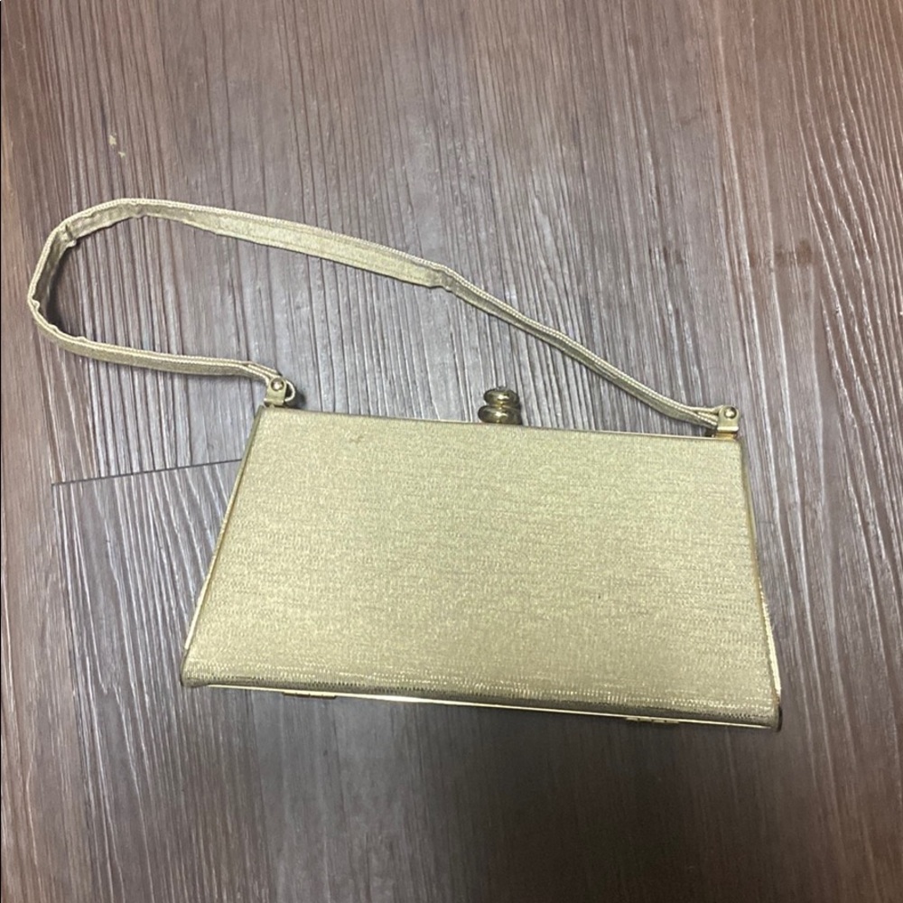 Gold small Sasha clutch